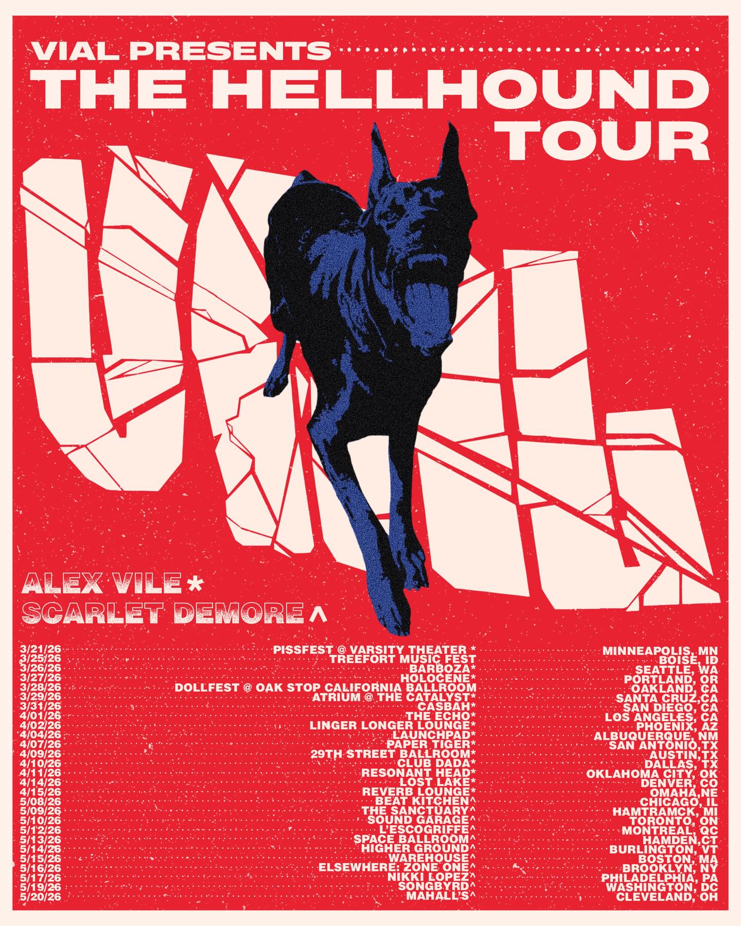 Scarlet Demore THE HELLHOUND TOUR Poster 2026